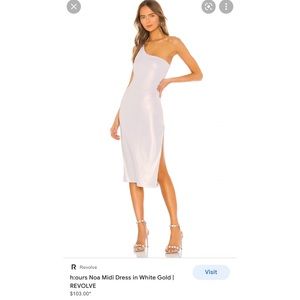 h:ours Noa Midi Dress White Gold NYE dress